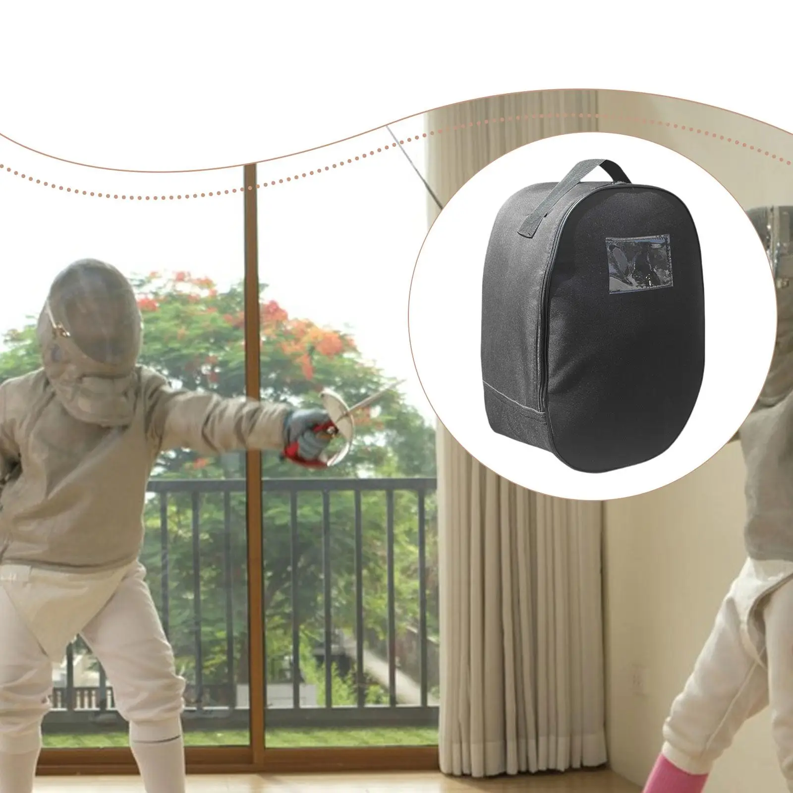 Fencing Mask Storage Bag Heavy Duty Oxford Cloth Dustproof Carrying Handbag for Practice and Competition Use