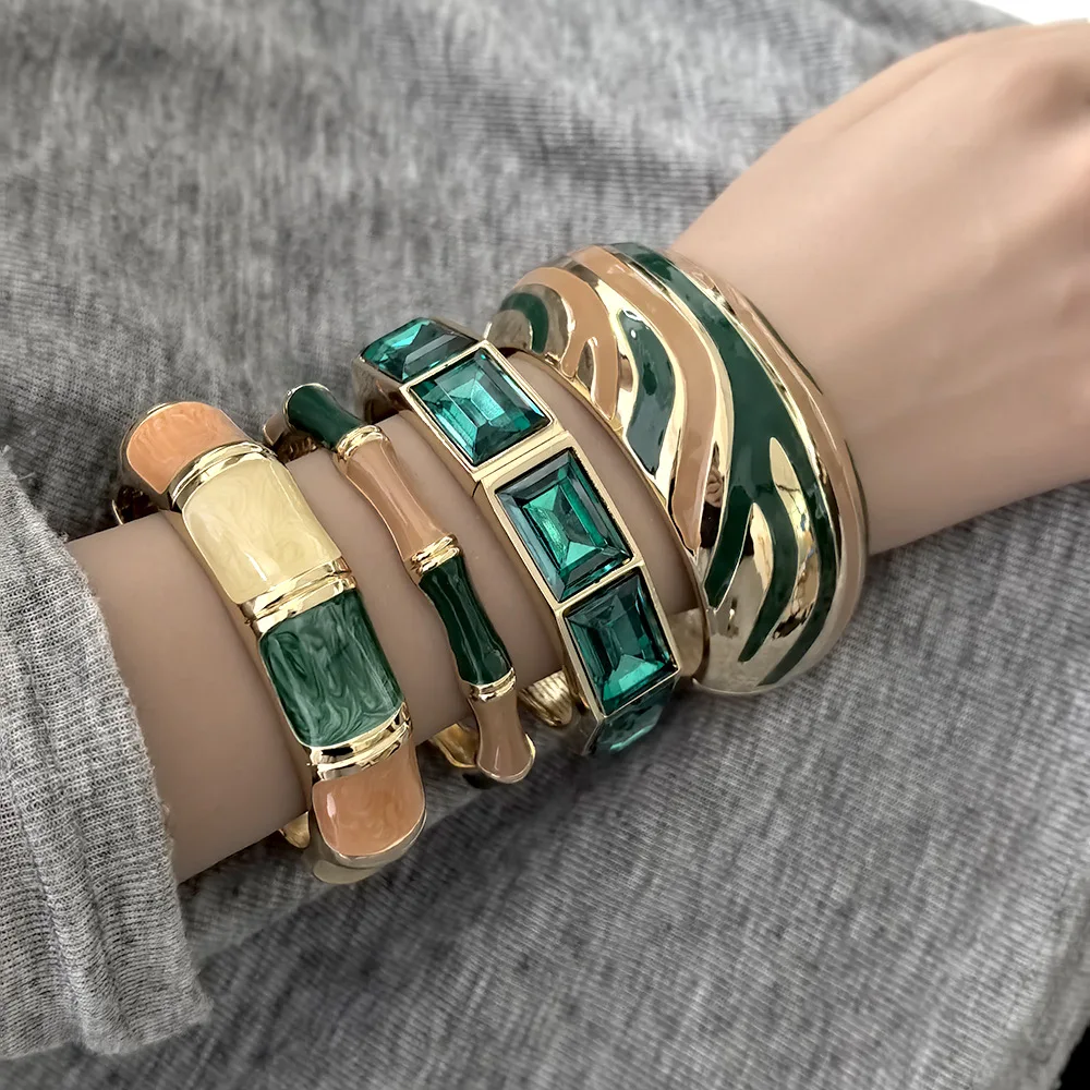 European and American cross-border retro brushed bracelet cold wind high sense exaggerated bracelet niche design temperament com
