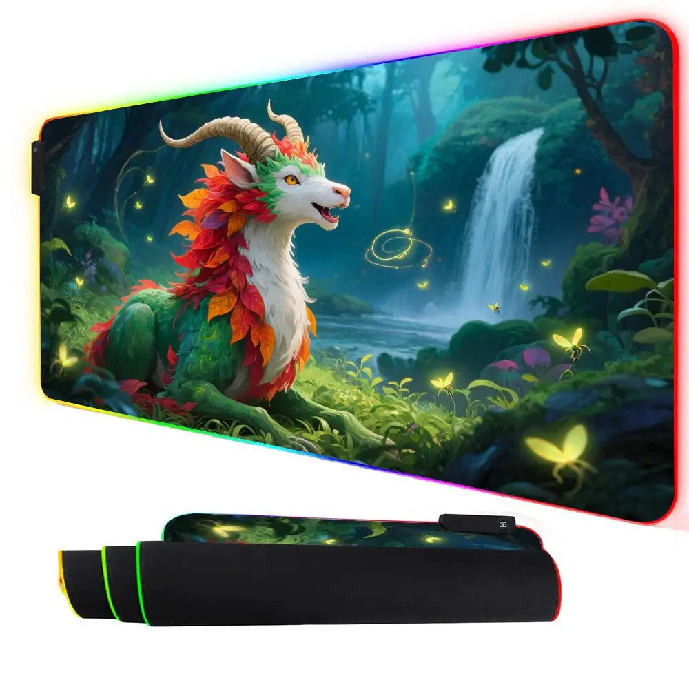 

RGB Mouse pad Fantasy creature design gaming mat rubber anti-slip Desk Mat LED glow Gaming keypad mousepad gamer pc accessories