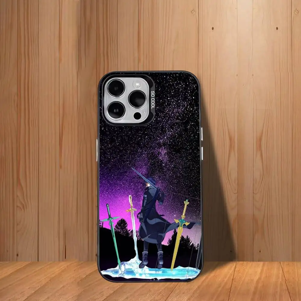 حافظة هاتف Sword Art O-Online SAO Kirigaya لهاتف iPhone 17,16,15,14,13,12,11,Mini,Pro,SE,MAX غطاء أبيض غير لامع مقاوم للصدمات