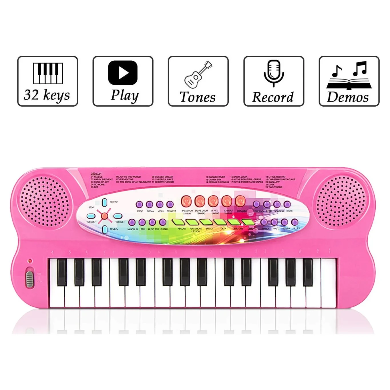 Kids Keyboard Piano,32 Keys Multifunction Electric Keyboard Piano for Kids,Kids Piano Musical Instruments Gift Toy-Pink