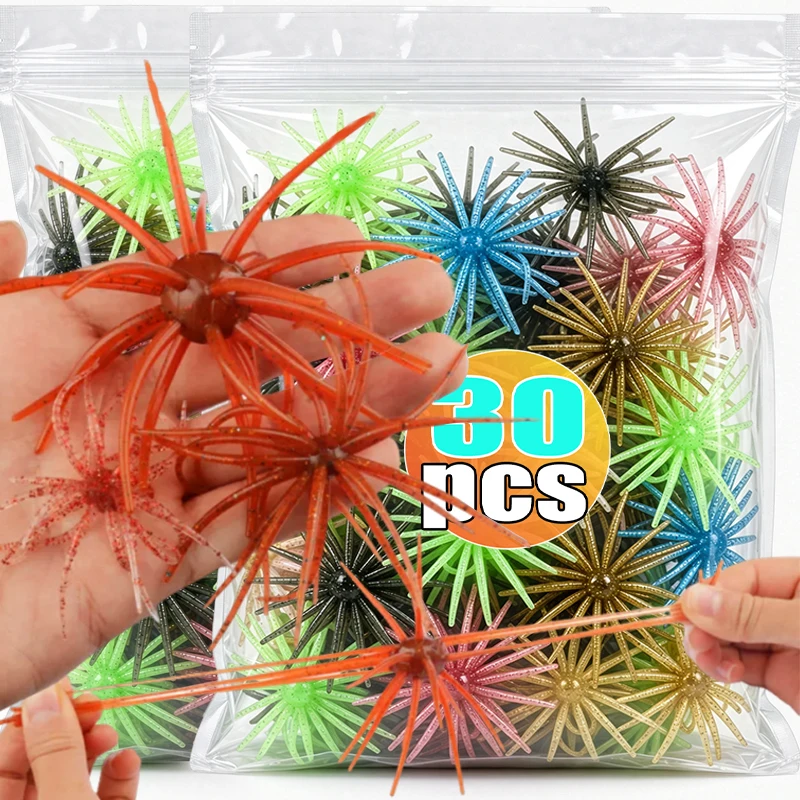 Leurre de pêche en silicone souple TPE, imitation oursin de mer, appât artificiel souple, matériel de pêche, appât pour eau douce et eau salée