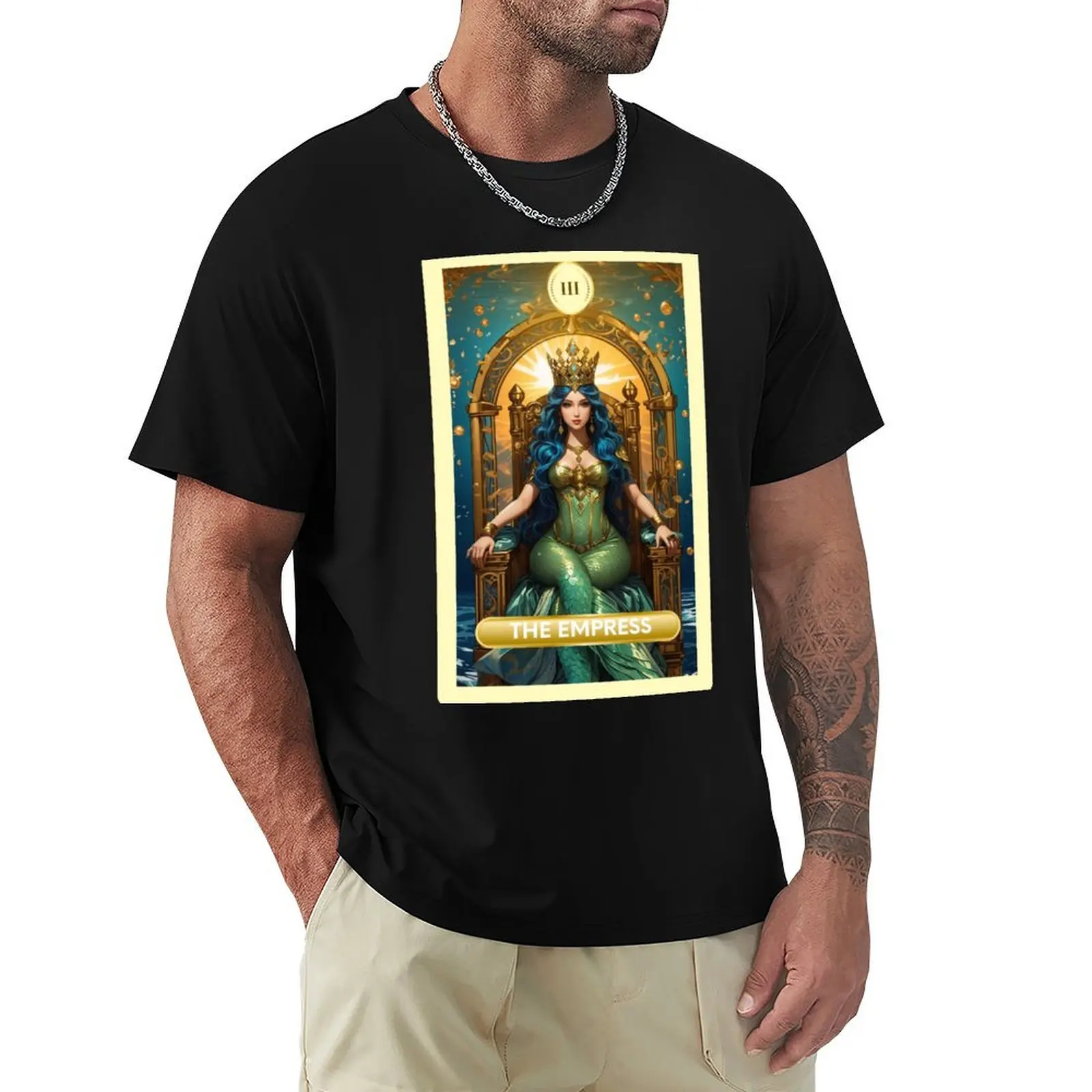 

The Empress Major Arcana Mermaid Tarot Card T-Shirt graphic t shirts street wear custom t-shirts fruit of the loom mens t shirts