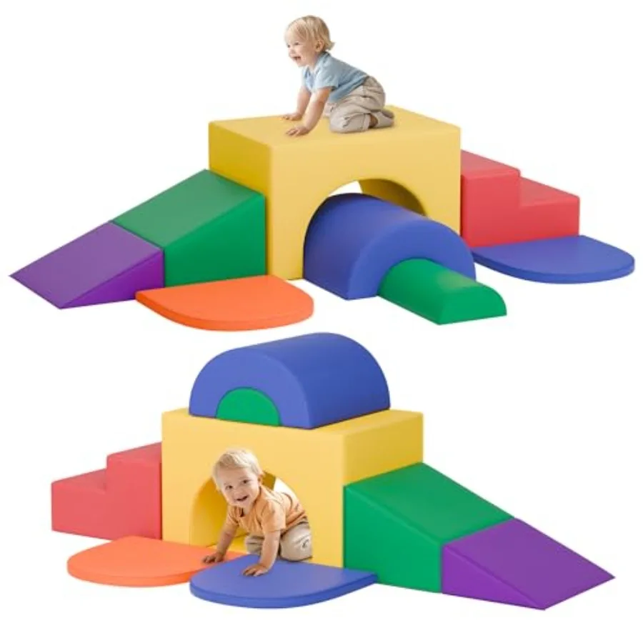 

7-компонентные мягкие пенопластовые альпинистские блоки для малышей, искусственная кожа, тренажерный зал, игровой набор для подъема и ползания, игрушки для скалолазания в помещении для и Cl