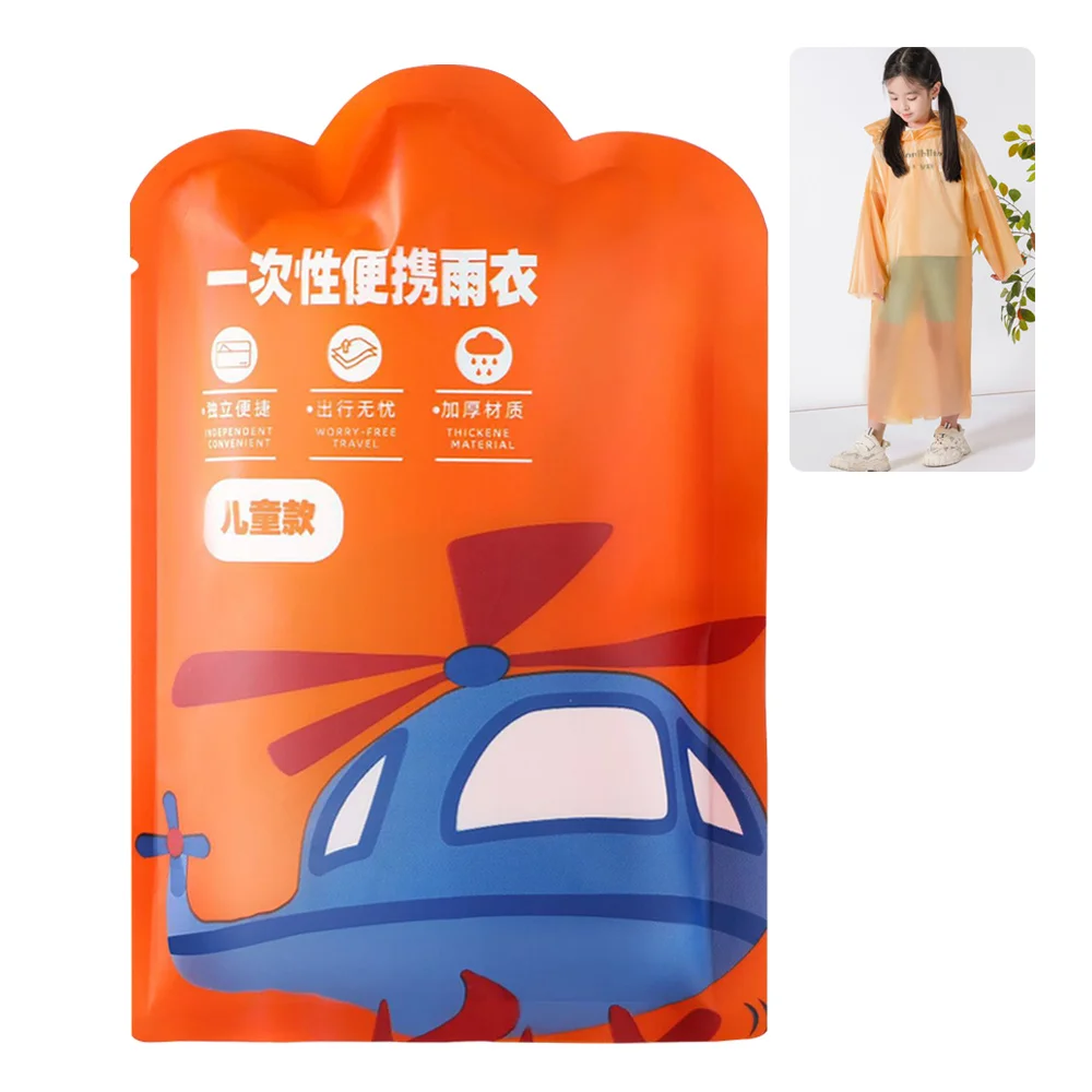 High Quality Vacuum Compression Kids Raincoat Travel Waterproof Rain Coat Durable Thickened Reusable Poncho Children