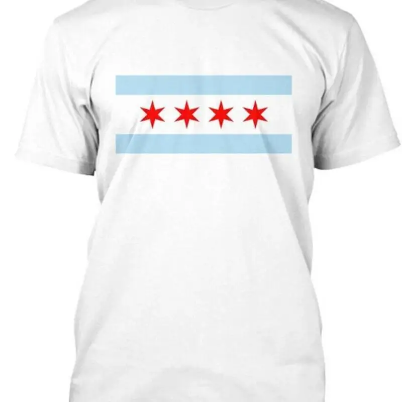 Chicago Flag Premium Size T Shirt M 2XL