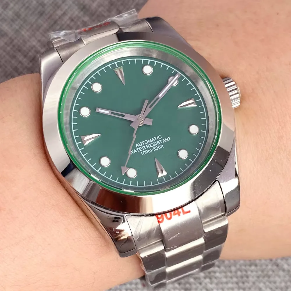 

Классические мужские механические наручные часы Rejor с циферблатом NH35, 36 мм/39 мм, стальной корпус с полировкой, светящиеся стрелки, деловой стиль, браслет