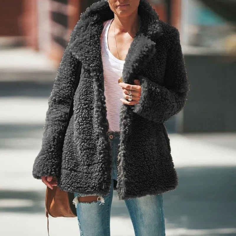 Turn Down Kraag Winterjas Voor Dames Lange Mouwen Effen Single Breasted Knopen Dames Jassen 2023 Winter Mode Nieuwe Jassen