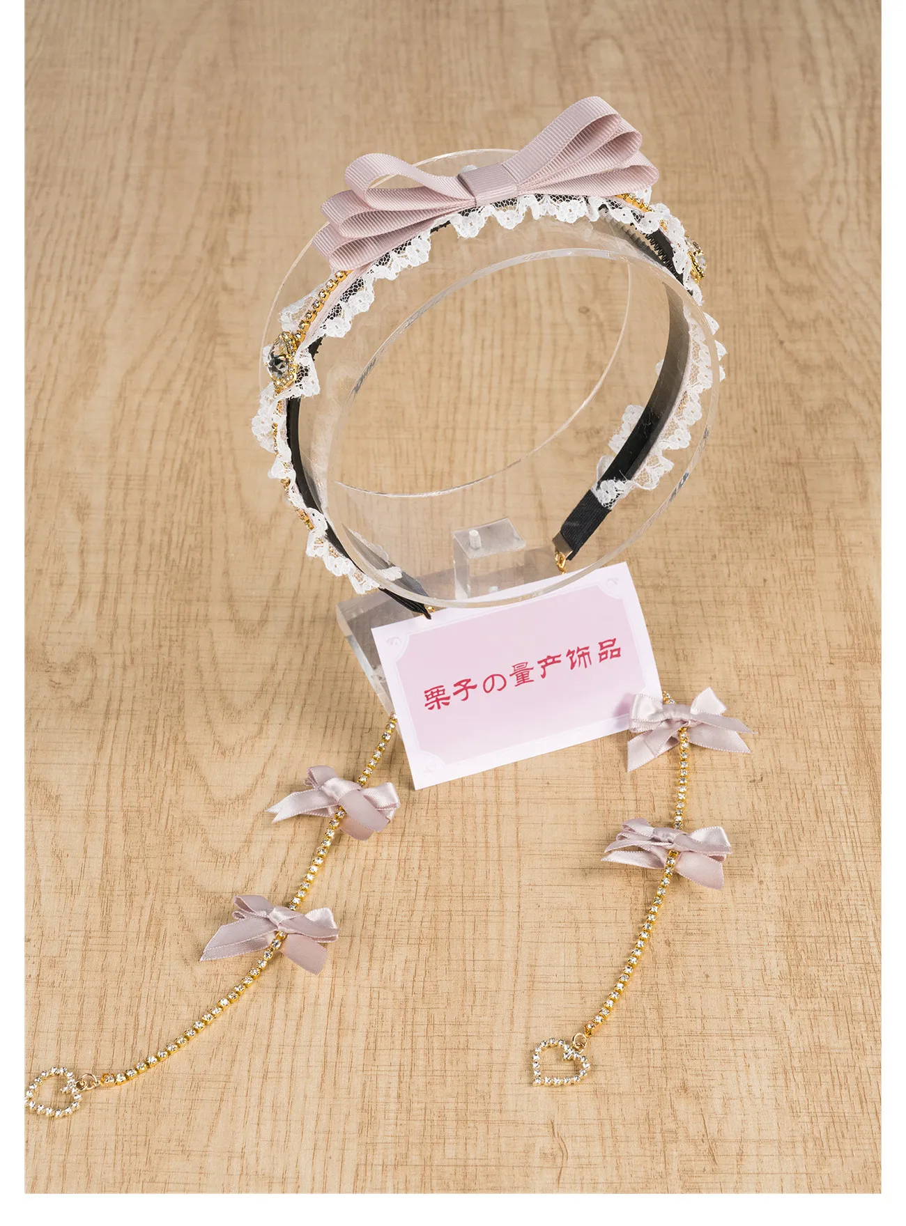 Tassel Bow Gem Lace Headband Girl Sweet Cute Japanese and Korean Lady Headbands for Women