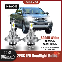 Car Fitment LED Headlight High Low Beam For MITSUBISHI L200 2005 2006 2007 2008 2009 2010 2011 2012 2013 2014 2015 Auto Lamp
