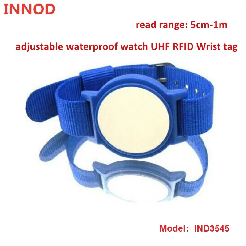 

Wristband RFID Tag uhf Personnel ID tag program / read and write short range passive rfid uhf iso tag 840-960mhz