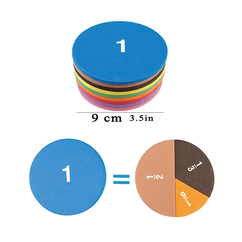 2x frações circulares contando crianças brinquedos educativos de matemática precoce operação de matemática aprendizagem brinquedos de ensino