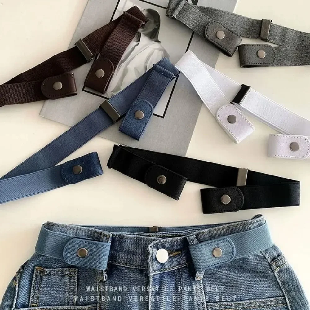 Belt Adjustable Stretch Elastic Waist Band Invisible Buckle-Free Belts Women Men Jean Pants Dress No Buckle Easy To Wear