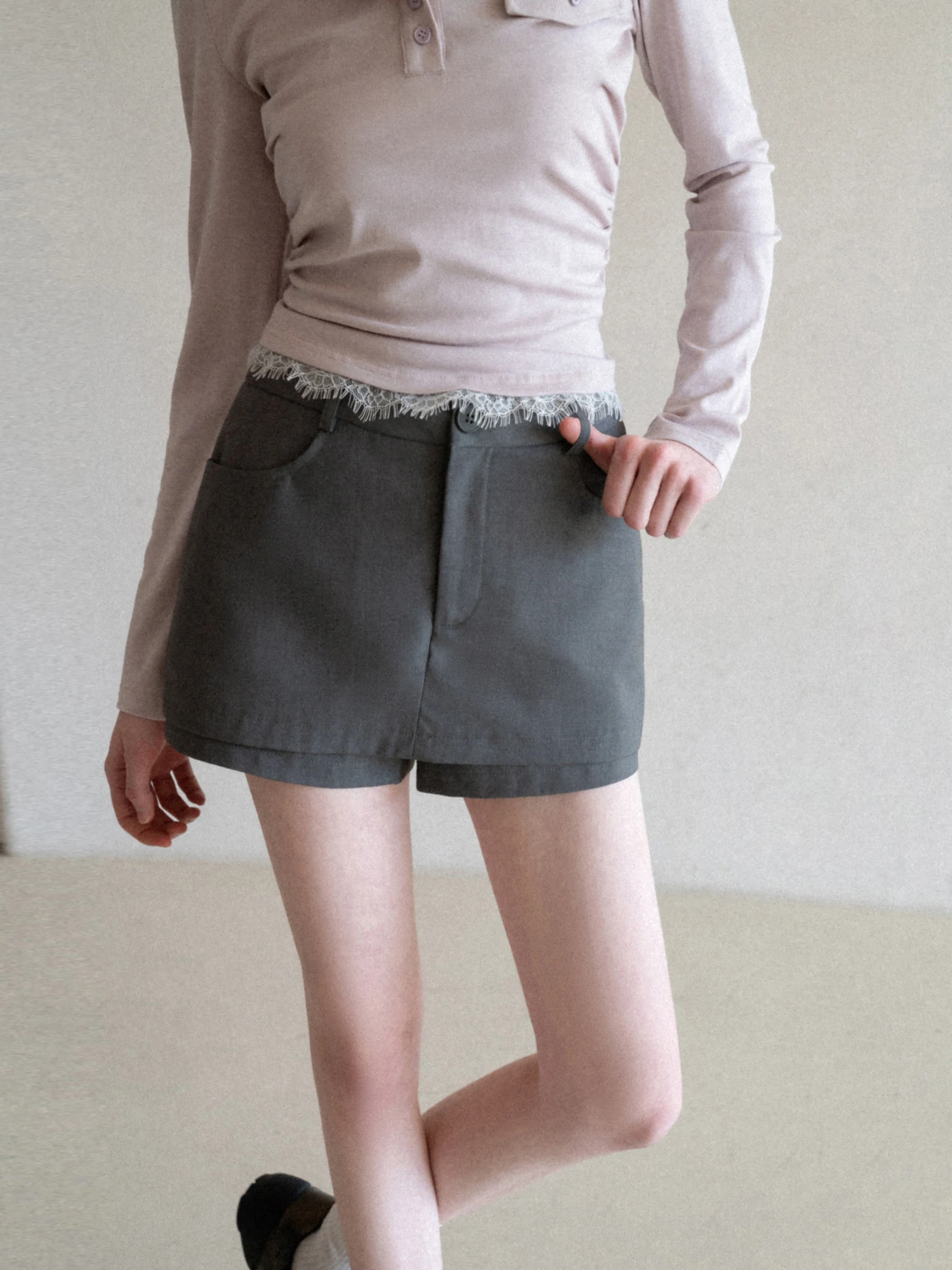 

Женская юбка-брюки А-силуэта с высокой талией, весна 2026, повседневная, элегантная, утягивающая, из полиэстера