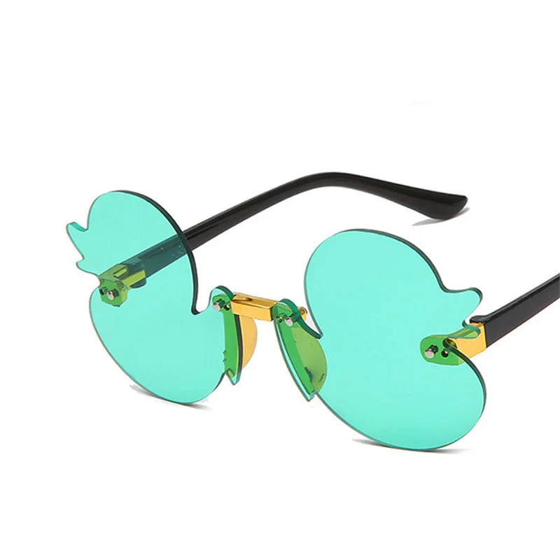 Fashion Rimless Children\'s Sunglasses Cartoon Duck Shape Kids Shade Cute Glasses Party Decorative Glasses for Child UV400