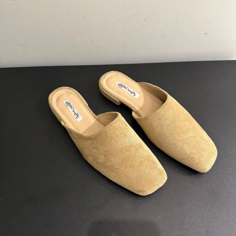 

Retro Women's Shoes Exquisite French Style Muller Slippers for Woman Fashion Vacation Casual Shoes Designer Shoes Zapatos Mujer