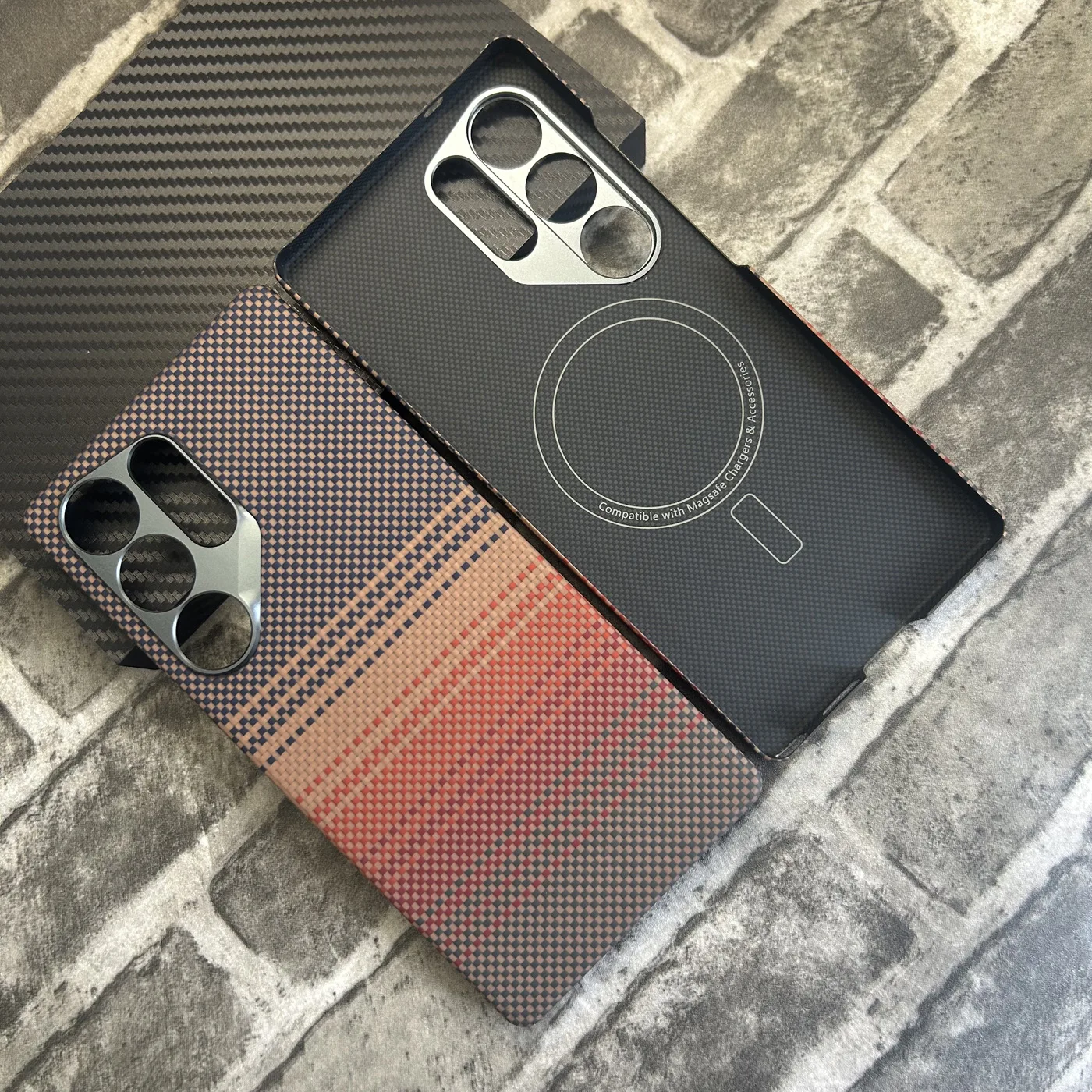 

Magnetic Kevlar fibre Case For Samsung Galaxy S25 Ultra Magsafe Thin Thin Hard Metal Ring Fine Hole Shockproof Cover