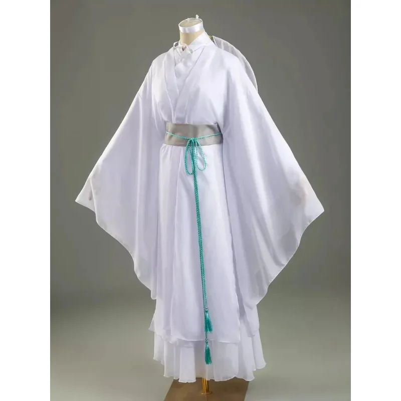 Anime Xie Lian Cosplay disfraz sombrero peluca Tian Guan Ci Fu Cosplay Xielian pelucas sombrero de bambú Prop blanco Han Fu Anime traje disfraces
