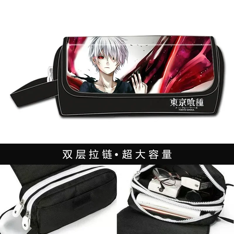 Tokyo Ghoul Kaneki Ken Juzo Suzuya Stationery Box Anime Peripheral Cute Cartoon Large Capacity Pencil Case Kawaii Storage Bag