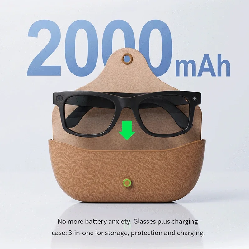 800W AI Smart Glasses With Camera Video Recording Language Translation Bluetooth Call Charging Case Photo Recognition Sunglasses