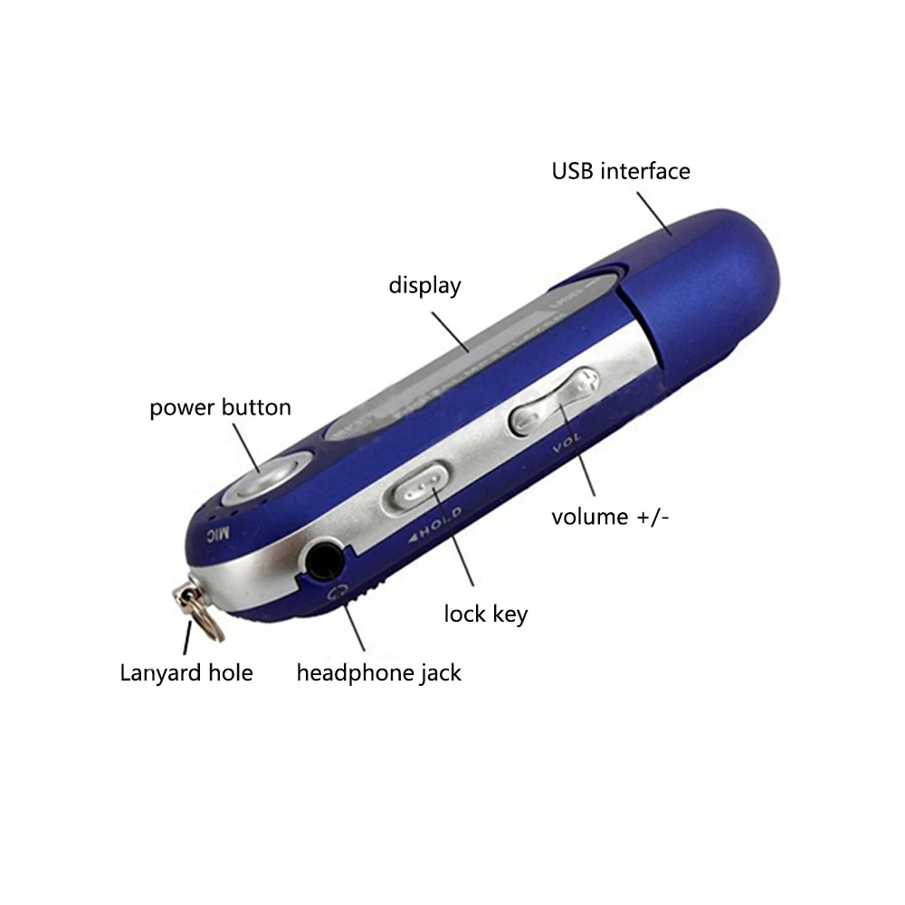 휴대용 USB MP3 음악 플레이어, 디지털 LCD 화면, 4G 저장 FM 라디오, 다기능 MP3 음악 플레이어, USB 스틱