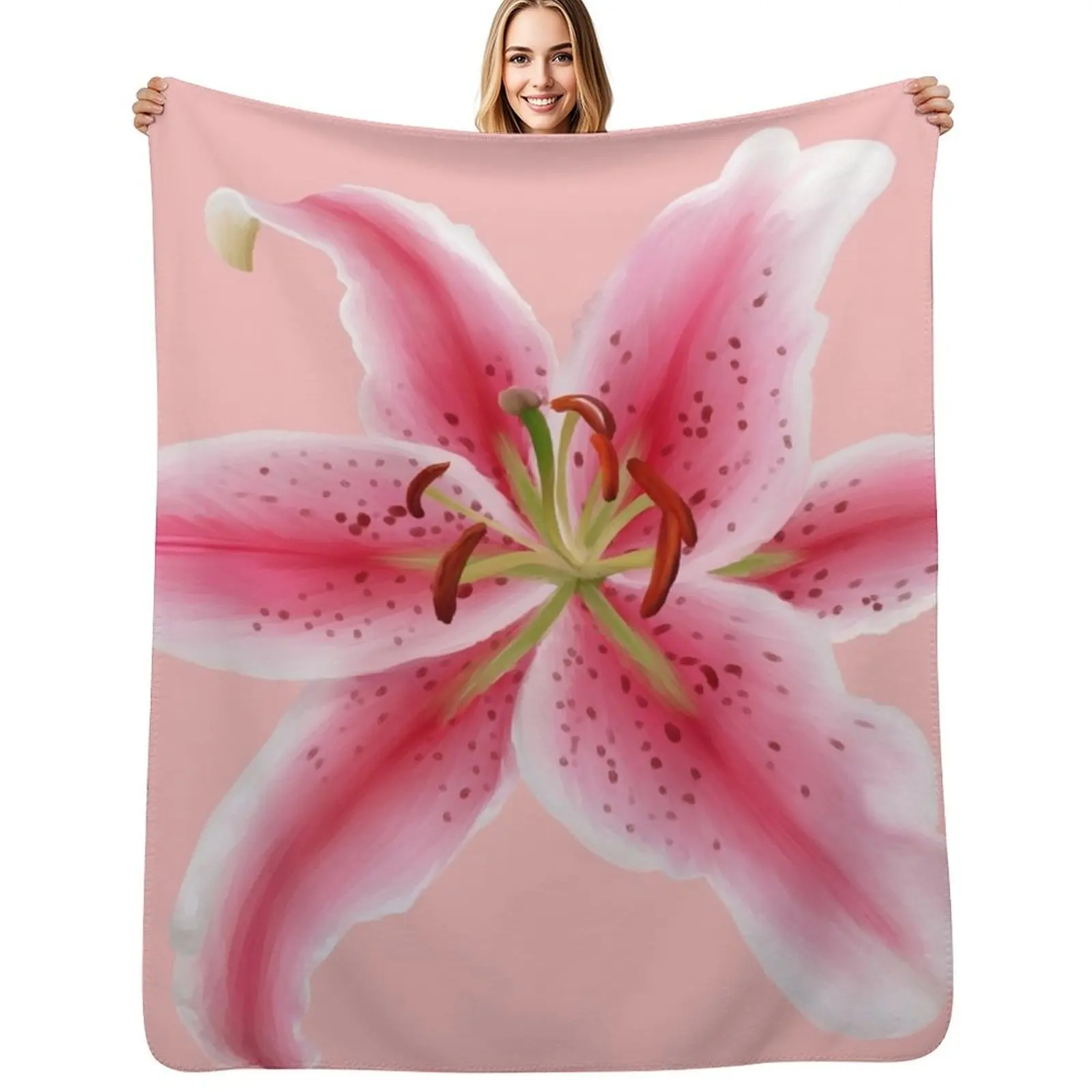 

Stargazer Lily Throw Blanket Blankets For Bed Sofa Throw Thermals For Travel bed plaid Blanket