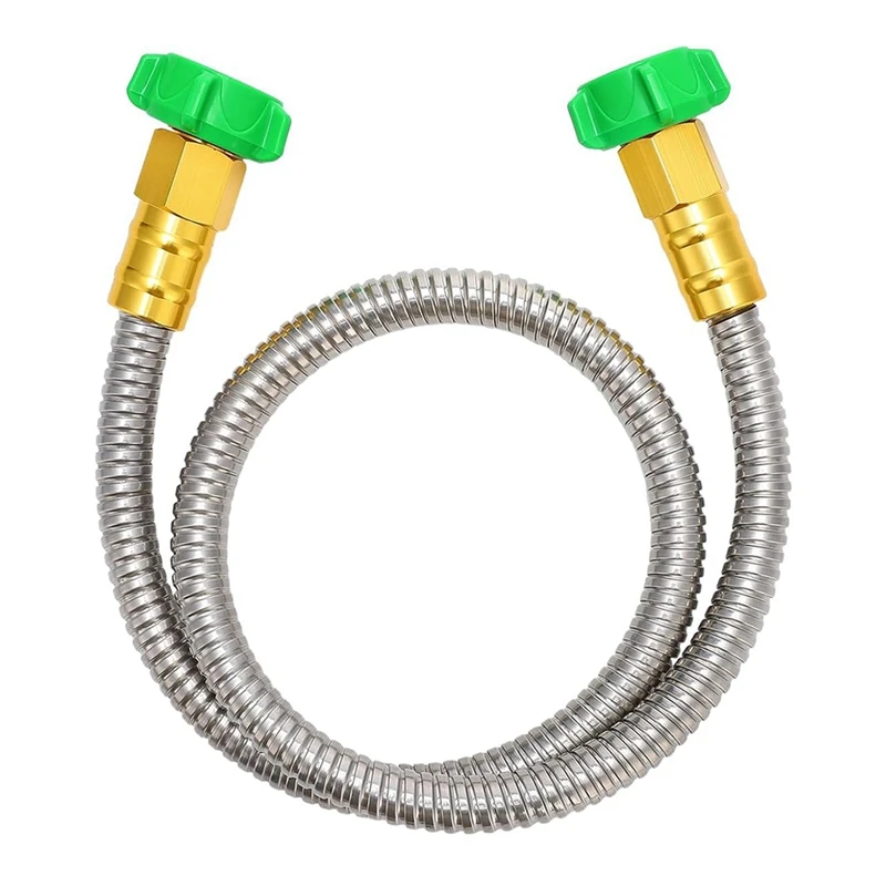 

Short Garden Hose, Metal Leakproof Leader Hose, 304 Stainless Steel Flexible Hose For Outdoor Garden Watering Durable 3Ft
