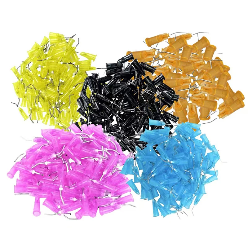 Dental Irrigator Bent Needle Tips Pre-Bent Disposable Flow Dispensing Tips for Medical Dental Use Disposable Material Delivery