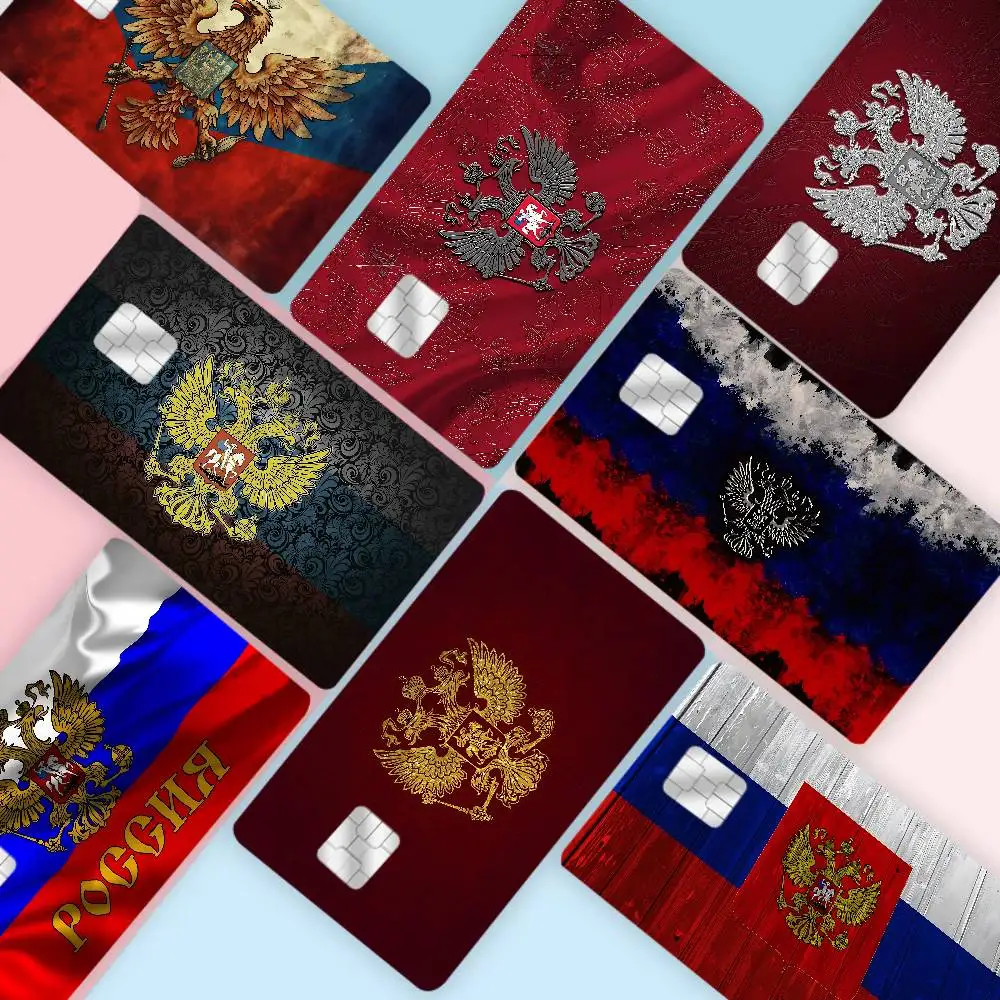 روسيا العلم لعبة أنيمي ملصق فيلم الجلد غطاء الحال بالنسبة صغيرة كبيرة لا رقاقة الخصم بطاقة الائتمان الجانب الأمامي #6