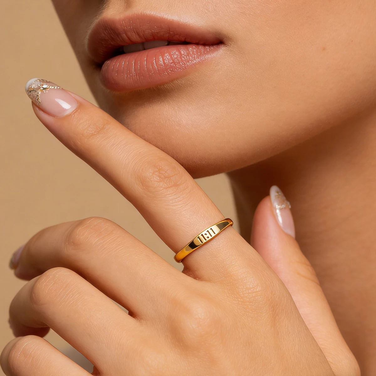 11:11 Angel Number Rings for Women Gold Color Lucky Stainless Steel Ring Vintage Wedding Aesthetic Jewerly Gifts anillos mujer