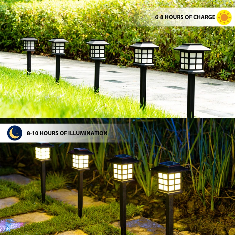 Luces solares para camino al aire libre, lámpara LED para césped, decoración impermeable para jardín/Patio/Paisaje/Patio/entrada/pasarela