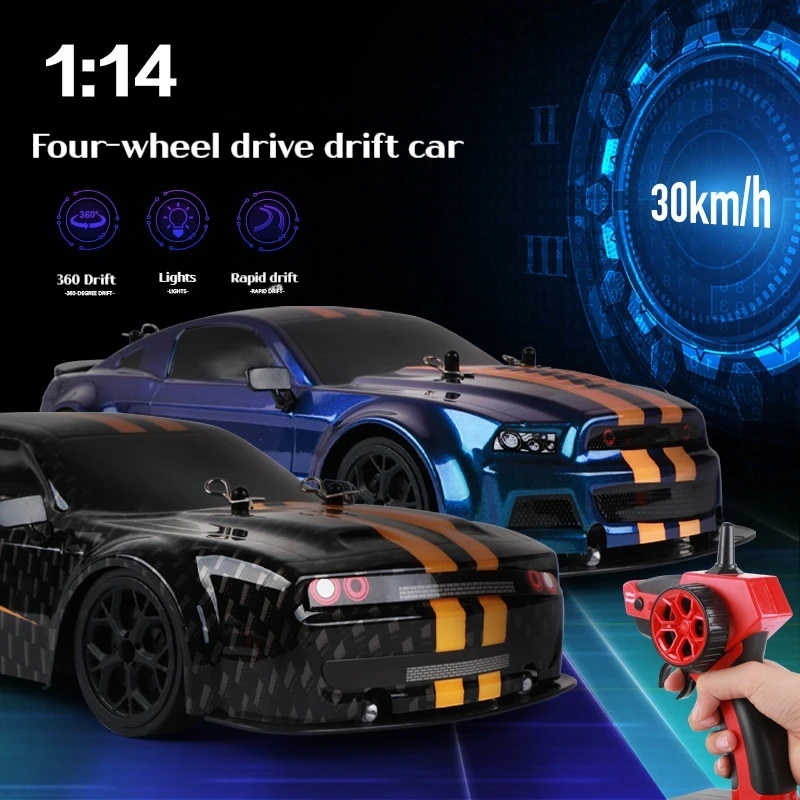 YY PLAY RC Cars 8005 Dodge/Mustang 1:14 4WD Rapid Drift Auto ad alta velocità 2.4G Modello di simulazione da corsa RC Racing Giocattoli per bambini