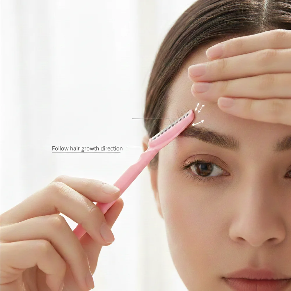 3-24 pçs conjunto de navalha de sobrancelha removedor de pêlos faciais aparador rosto barbeador dermaplaning ferramenta lâmina de segurança shaper maquiagem kit de beleza