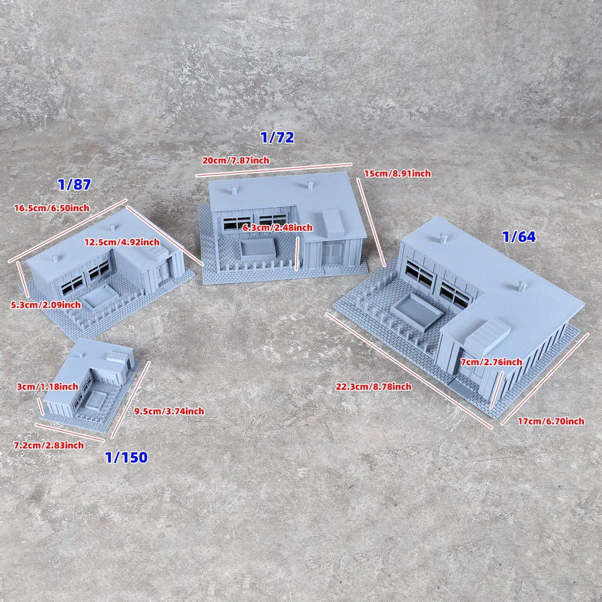 Assembly Architectural Miniature Bungalow Garage Villa Office Building Railway Railroad Diorama Scale Model Kit 1/64/72/87/150ho