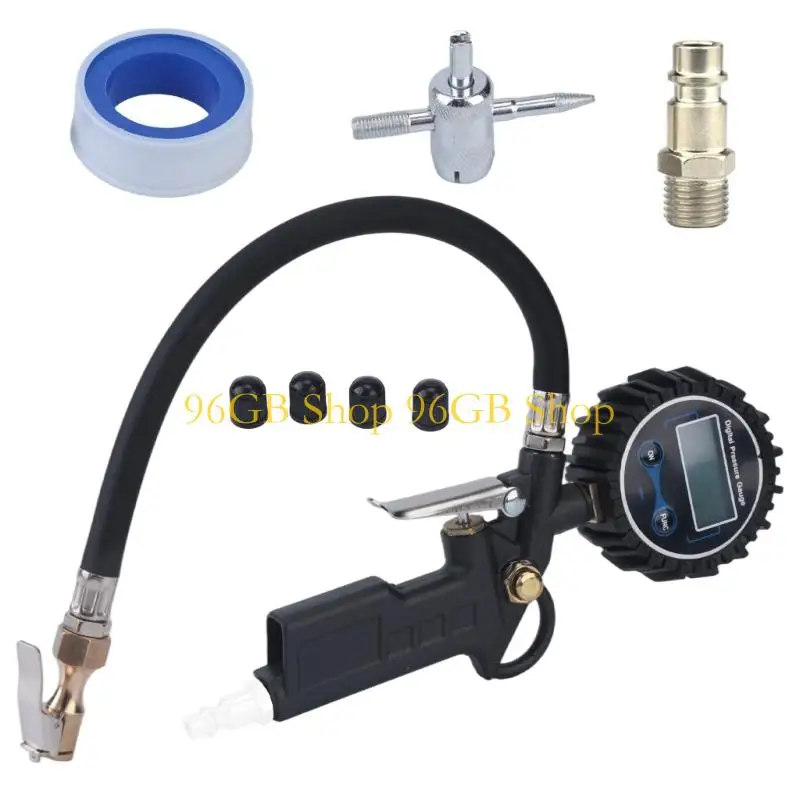96GB Digital Tire Inflator with Hose for Car Maintenance Check Tasks