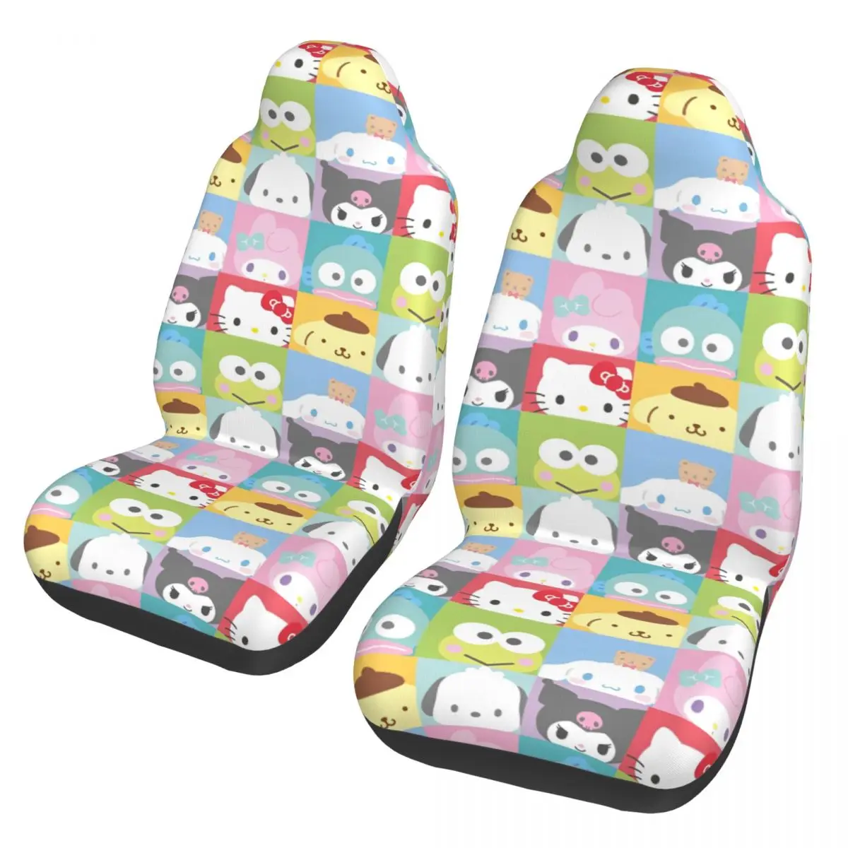 

Hello Kitty Family Universal Car Seat Cover Auto Interior Travel Cinnamoroll Melody Hangyodon Seat Covers Fiber Fishing