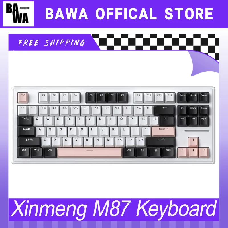 

Xinmeng M87 Keyboard 87 Keys Tri Mode Bluetooth Wireless Mechanical Gaming Keyboard Hotswap Rgb Backlit Accessory For Computer