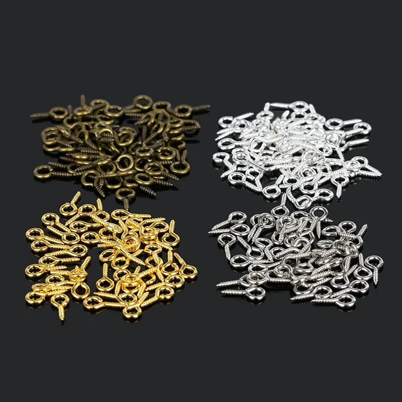 500pcs 5x10mm Sheep Eyes Nail Screw Gold/Silver/Bronze/Nickel Plated For Beaded Pendant Jewelry Diy Accessories Screw Clasps