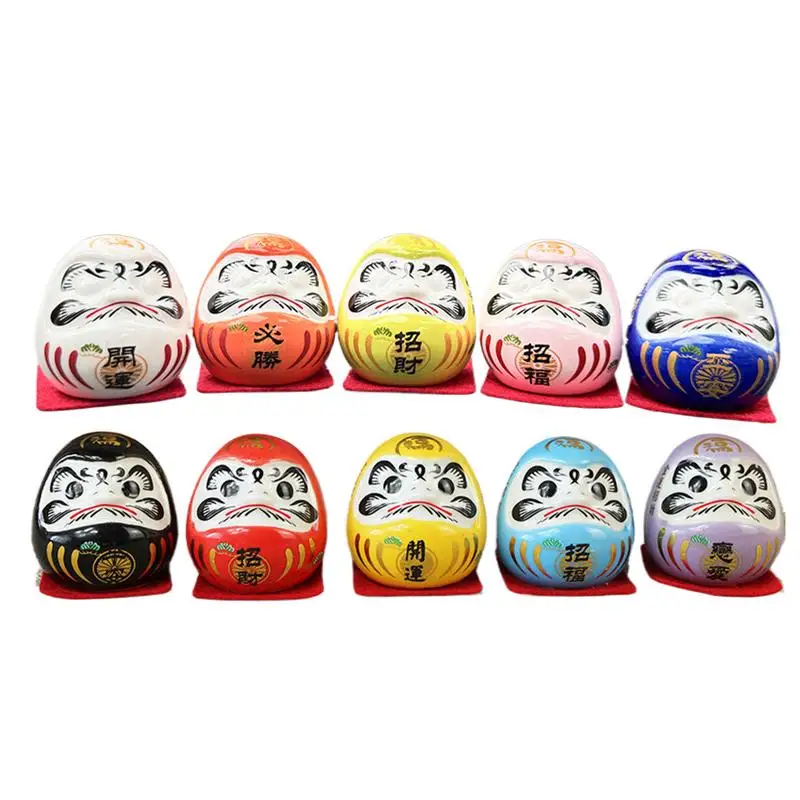 اليابانية السيراميك داروما دمية صغيرة داروما زن تمثال عدة داروما تمثال حسن الحظ زخرفة المنزل فنغ شوي الجدول الديكور