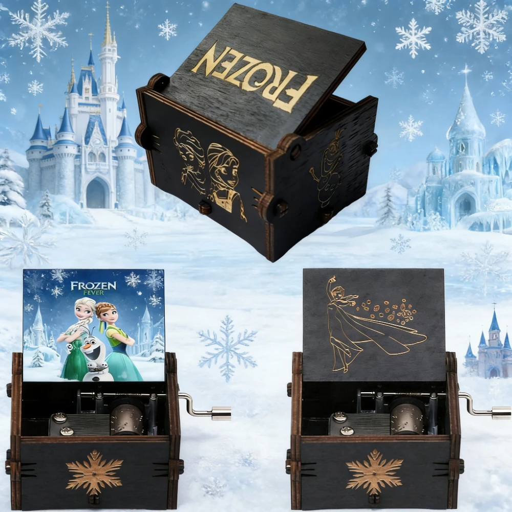 Caja de Música de Madera Maciza Tallada a Mano con Manivela, Diseño Antiguo, Figura Decorativa, Regalo de Navidad o Cumpleaños