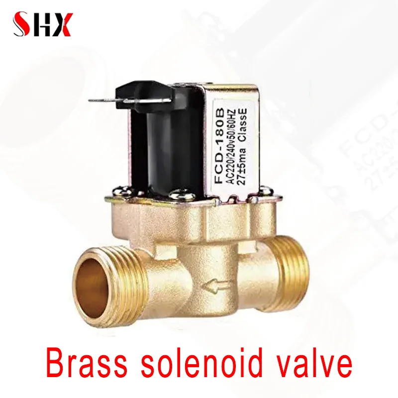 Normally Closed Brass Electric Solenoid G1/2'' DC12v DC24v AC220v Water Air Inlet Flow Switch for Solar Water Heater Valve