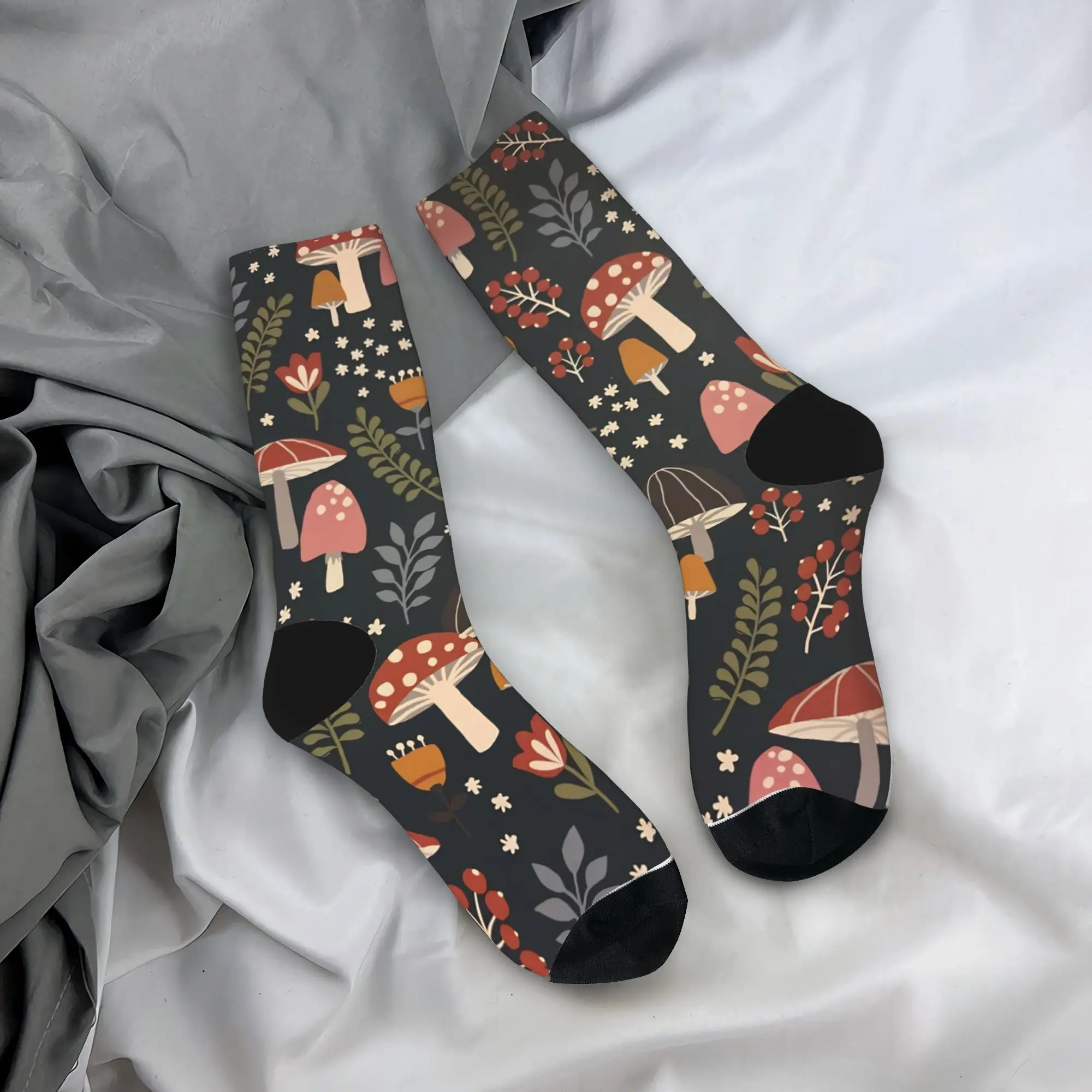 

Красочные носки с лесными грибами и героями мультфильмов, мужские и женские модные носки, весна-лето, осень-зима, средние чулки-трубы, подарки