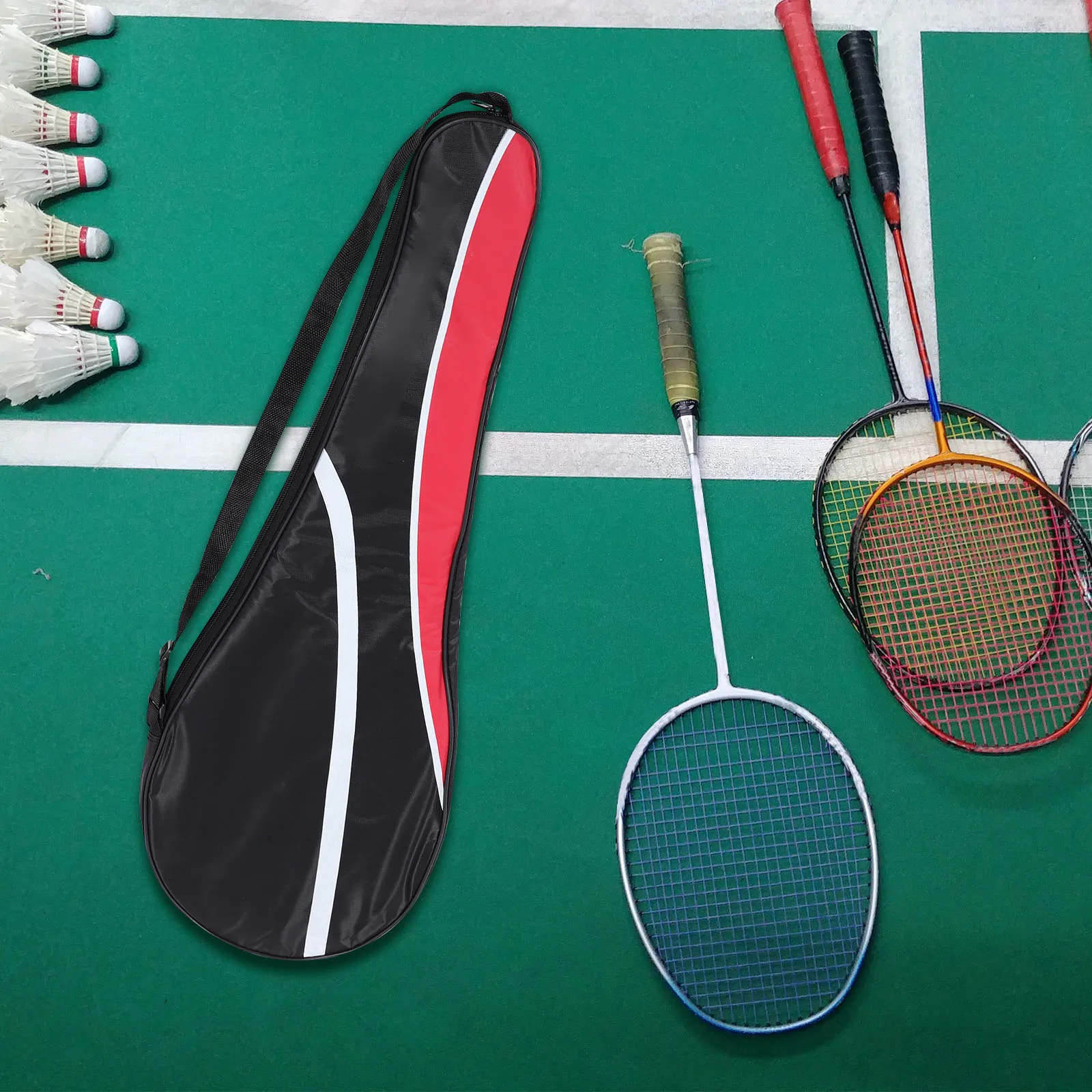 

Badminton Racket Bag Storage Bags Single Head Fabric Case Racquet Oxford Cloth Child