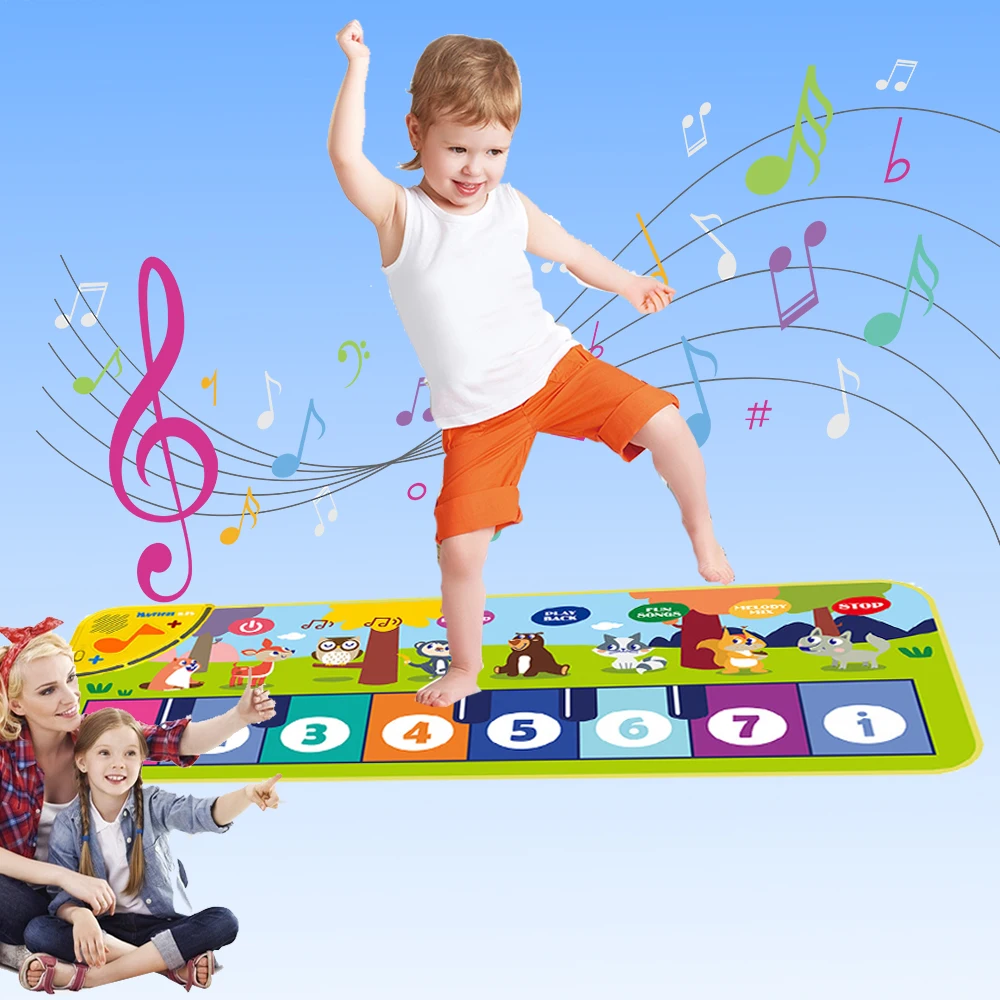 Piano Mat for Kids 80*30cm Toddlers Floor Keyboard Dance Mat Play Musical Carpet Music Instrument Toys Toddlers Girl Boy Gift