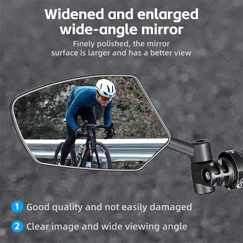 WEST BIKING Bicycle Rear View Mirror Cycling Clear Wide Range Back Sight Reflect Adjustable Bike Handlebar Left Rearview Mirror