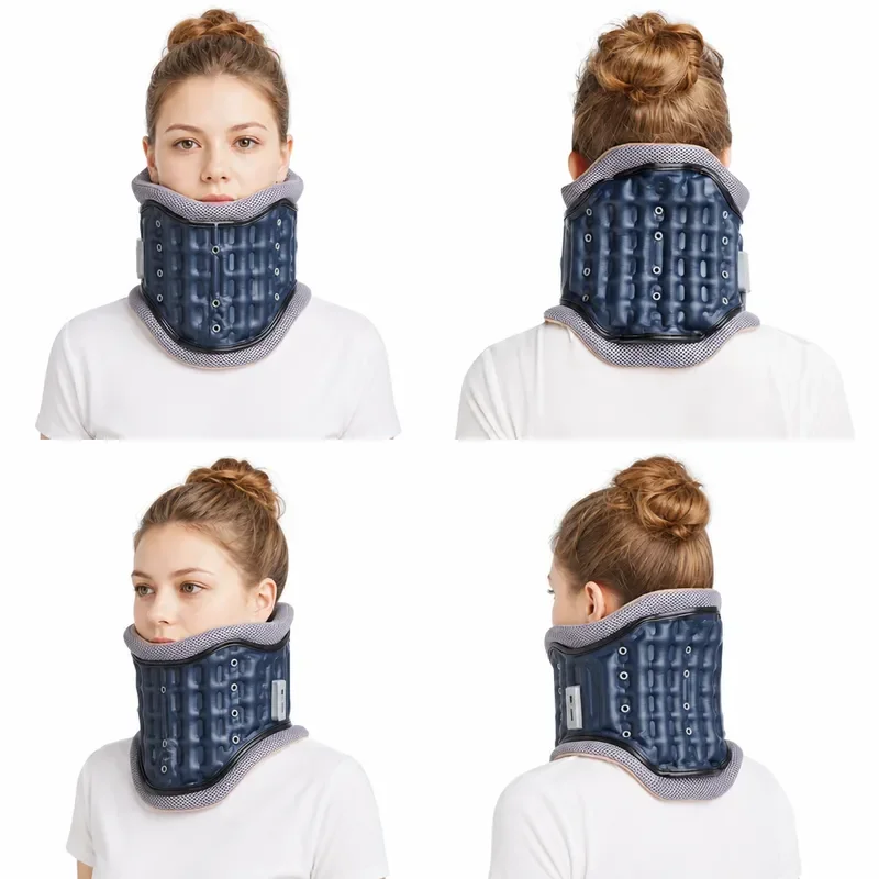 C03 Cervical Traction Device, Adjustable Neck Support Collar, Navy / Pearl White / Wine Red Available