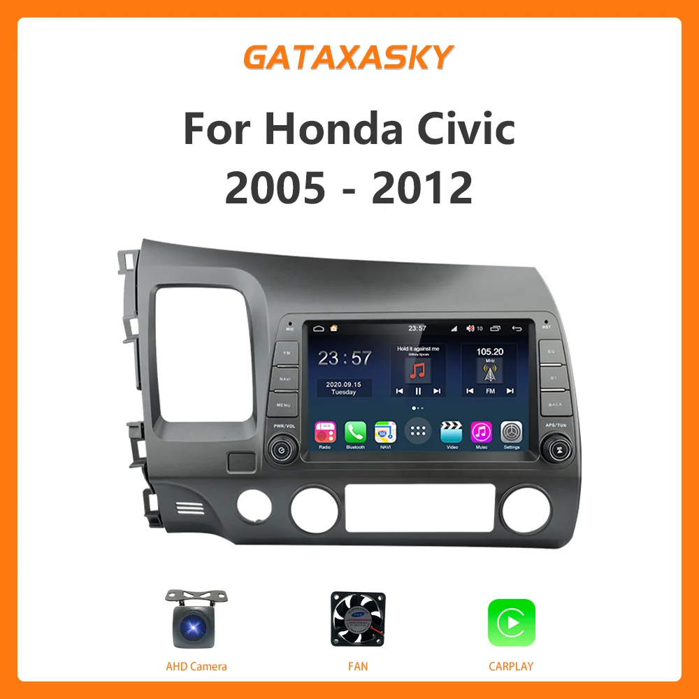 

GATAXASKY Voice Carplay Car Radio For Honda Civic 2005-2012 Multimedia video Player Android Auto 4G GPS 2 din autor navigator