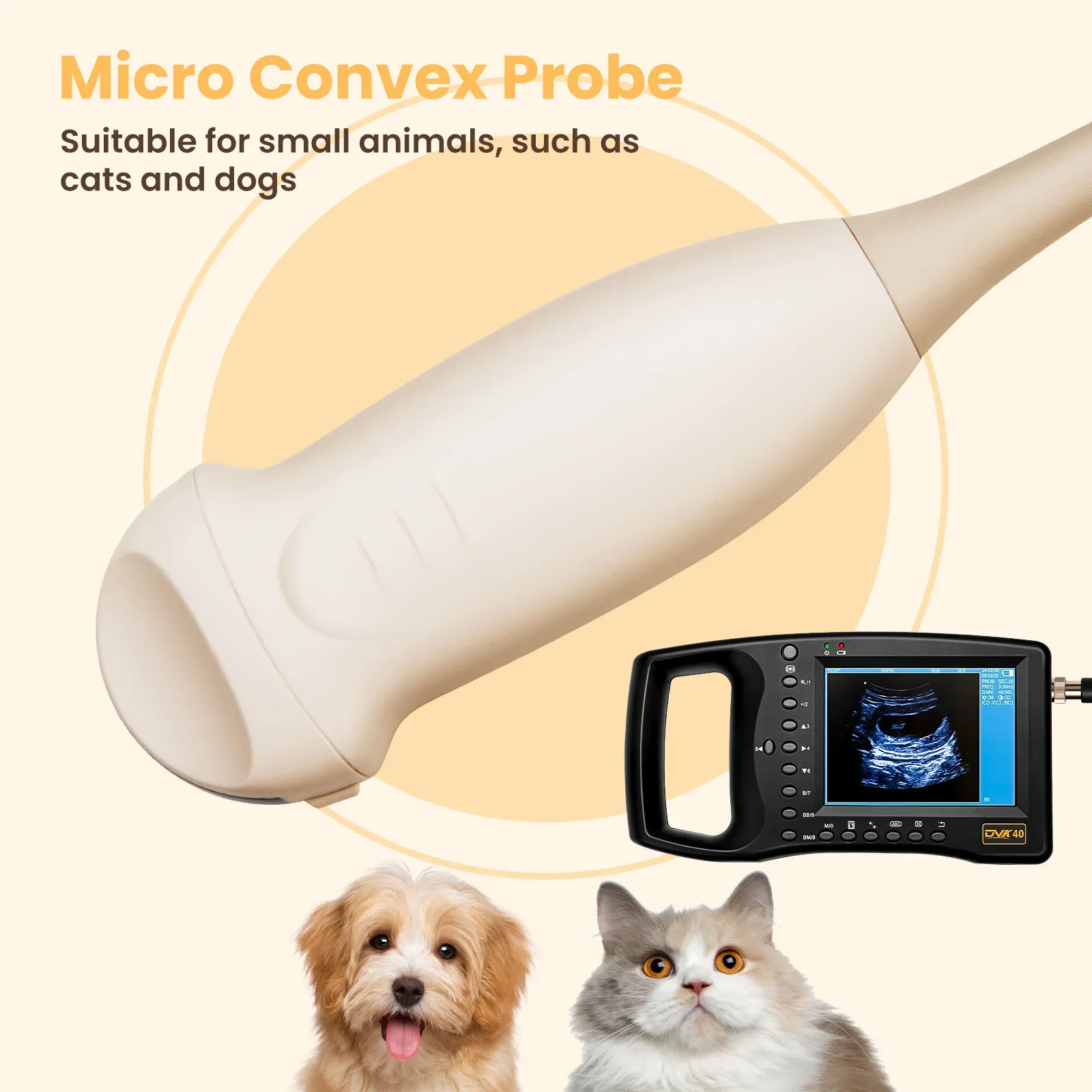 Handheld Ultrasound Machine for Pregnancy Horse Cows & Dog Cats Portable Veterinary Ultrasound Machine 5 Display Modes