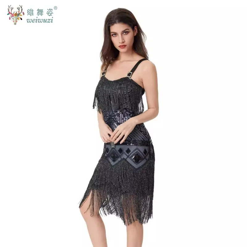 من المألوف الترتر حبة التطريز شرابة حزب مساء اللباس مثير الحمالات سليم صالح الخصر Cinching فساتين السهرة