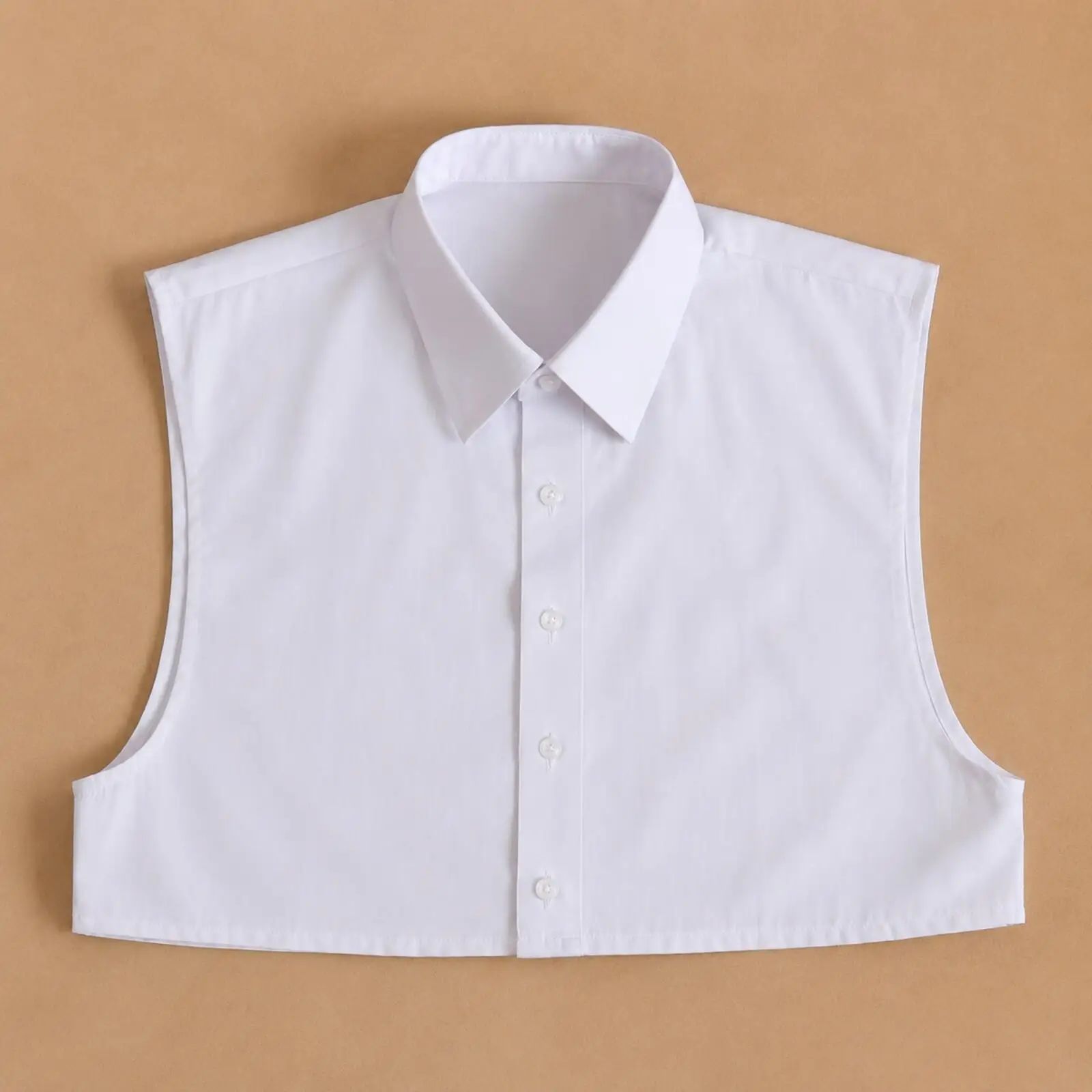 Men Cotton Blend Detachable Collar Insert Faux Shirt Front Sleeveless for Dress Shirt Alternative Layering